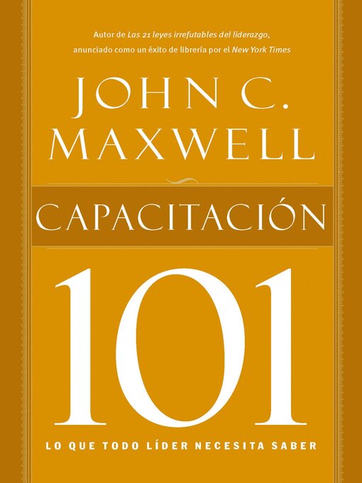 Title details for Capacitación 101 by John C. Maxwell - Available